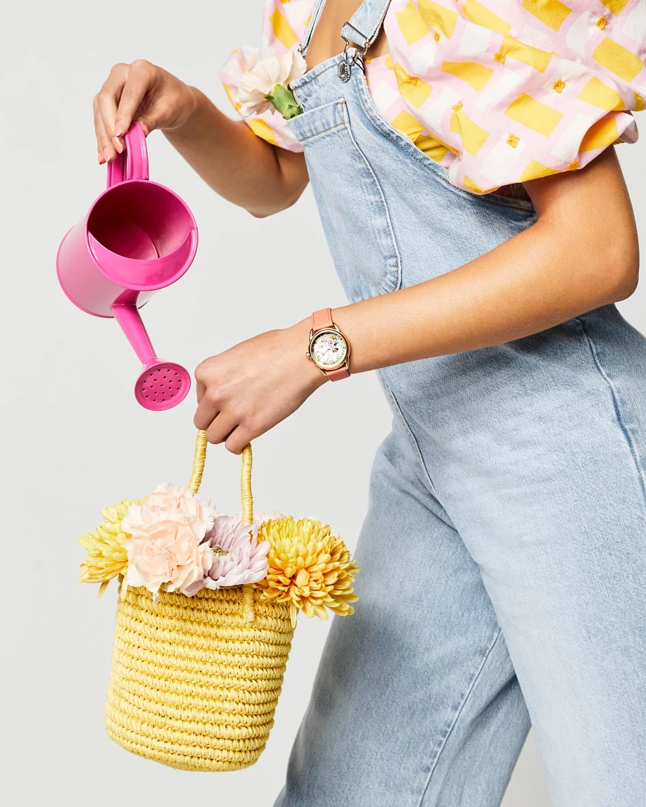 Gardening Minnie Silver-Tone Dial Leather Strap FE6087-04W | CITIZEN